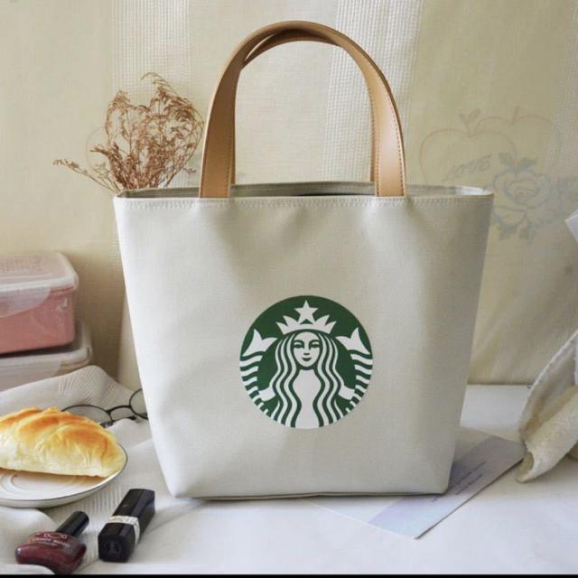 【スターバックス海外限定】スタバ トートバック ハンドバッグ小物入れ お弁当バッグ ホワイト < 女性ファッション  【スターバックス海外限定】スタバ トートバック ハンドバッグ小物入れ お弁当バッグ ホワイト  < 女性ファッションの