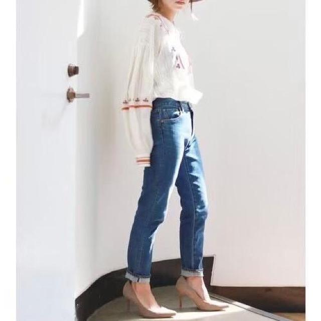 ◆Ungrid/アングリッド◆ストレッチテーパードデニム★ネイビー23インチ*シンプルコーデ美品♪ < ブランド ◆Ungrid/アングリッド◆ストレッチテーパードデニム★ネイビー23インチ*シンプルコーデ美品♪ < ブランドの