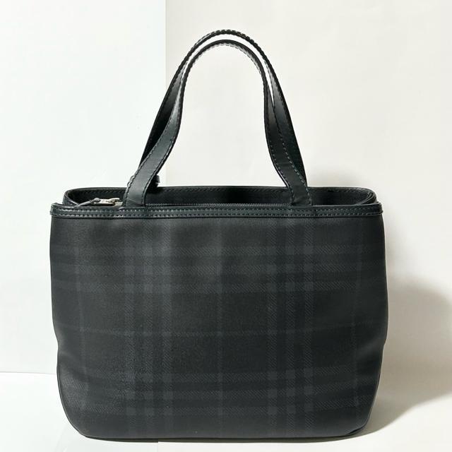 BURBERRY �o�[�o���[ �m�o�`�F�b�N PVC ���U�[ �n���h�o�b�O �g�[�g�o�b�O �l�C�r�[ �V���o�[���� �r�|�� �� �u�����h�� 