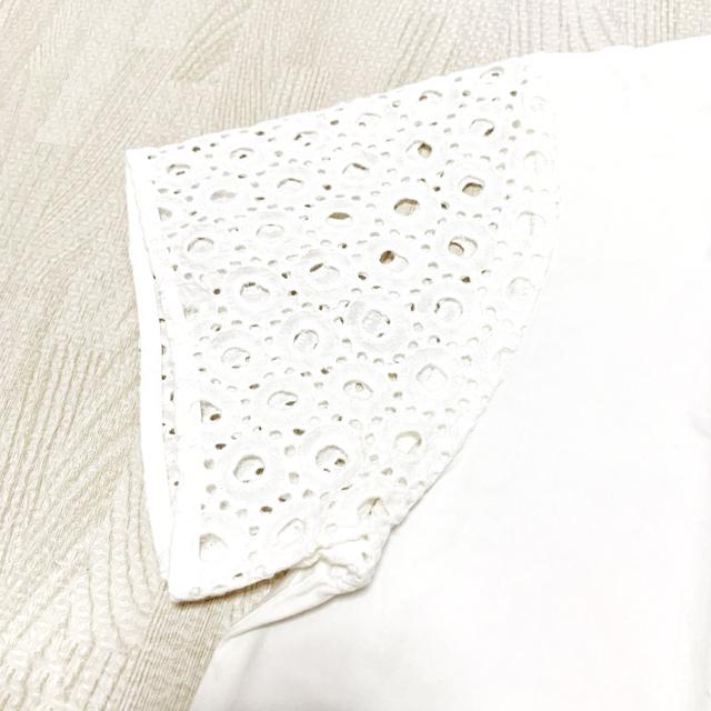 【美品】レーススリーブ半袖カットソー/GU/白/S/コットン100% < 女性ファッション  【美品】レーススリーブ半袖カットソー/GU/白/S/コットン100% < 女性ファッションの