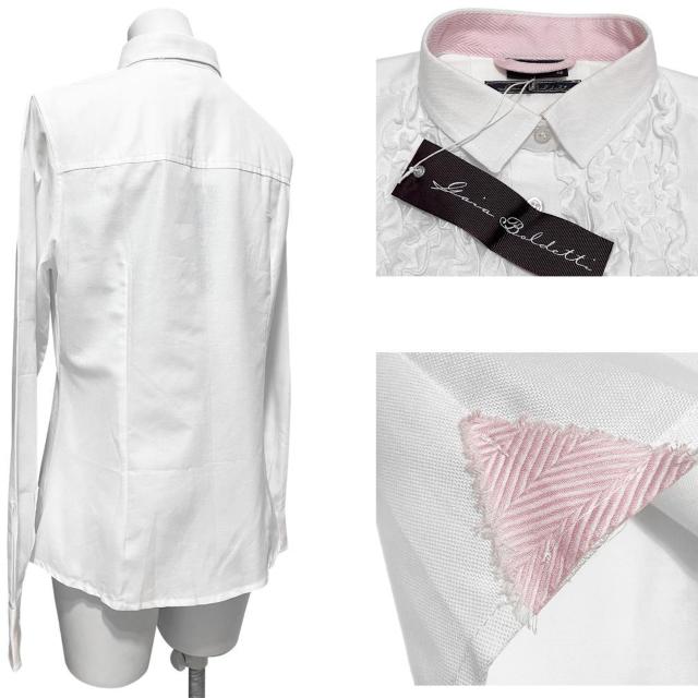 新品ガイアボルデッティーイタリア製フリルシャツブラウ < 女性ファッション 新品ガイアボルデッティーイタリア製フリルシャツブラウ < 女性ファッションの