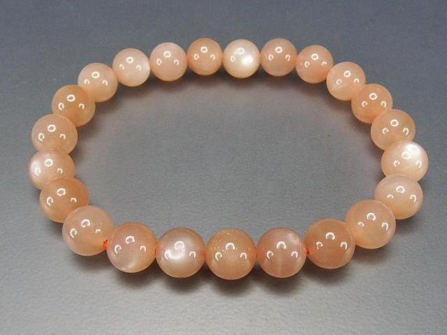 極美天然石AAAAオレンジムーンストーン約8mm強ブレスレット シラー効果 < 女性アクセサリー/時計  極美天然石AAAAオレンジムーンストーン約8mm強ブレスレット シラー効果 < 女性アクセサリー/時計の