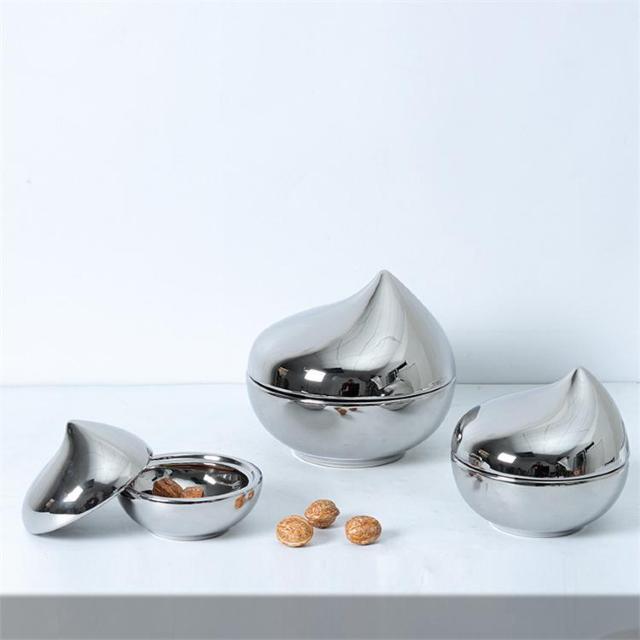 銀メッキ 水滴形 陶器製 収納罐 Lサイズ 小物入れ 北欧モダン < インテリア/ライフ 銀メッキ 水滴形 陶器製 収納罐 Lサイズ 小物入れ 北欧モダン < インテリア/ライフの