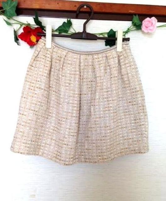 ボンメルスリー★ベージュ ツイード ラメ  スカート M < ブランド  ボンメルスリー★ベージュ ツイード ラメ  スカート M  < ブランドの