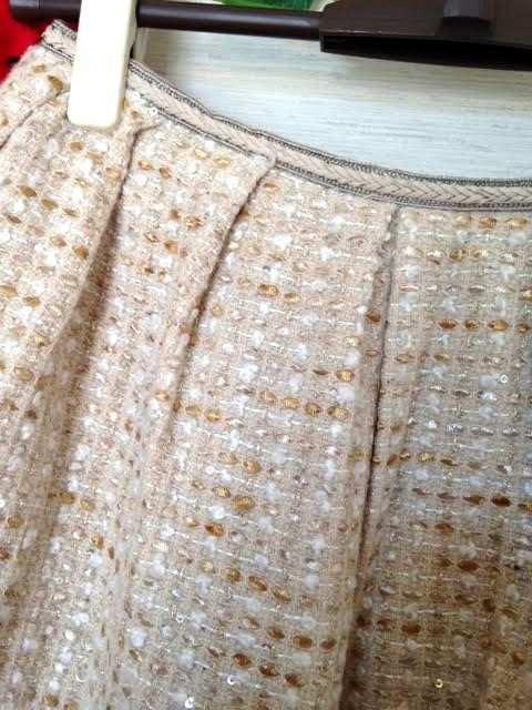 ボンメルスリー★ベージュ ツイード ラメ  スカート M < ブランド  ボンメルスリー★ベージュ ツイード ラメ  スカート M < ブランドの