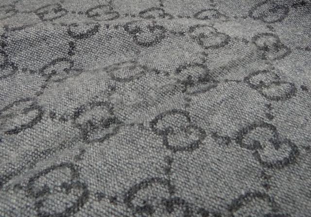 GUCCI グッチ GG柄 ウールマフラー ストール グレー<USED> < ブランド  GUCCI グッチ GG柄 ウールマフラー ストール グレー<USED> < ブランドの