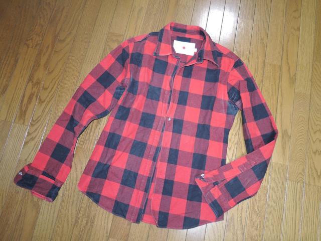 marka マーカ ブロック チェックシャツ 2 赤黒 スカル カフスボタン WIRED SHIRTS LONG SLEEVES < 男性ファッション  marka マーカ ブロック チェックシャツ 2 赤黒 スカル カフスボタン WIRED SHIRTS LONG SLEEVES < 男性ファッションの