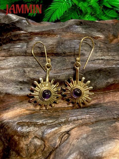ストーンピアス 太陽 アメジスト 紫水晶 エスニック アジアン ヒッピー < 女性アクセサリー/時計 ストーンピアス 太陽 アメジスト 紫水晶 エスニック アジアン ヒッピー < 女性アクセサリー/時計の