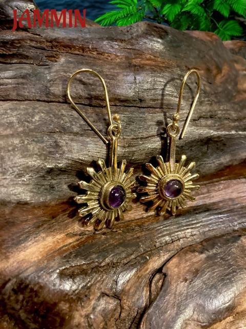 ストーンピアス 太陽 アメジスト 紫水晶 エスニック アジアン ヒッピー < 女性アクセサリー/時計 ストーンピアス 太陽 アメジスト 紫水晶 エスニック アジアン ヒッピー < 女性アクセサリー/時計の