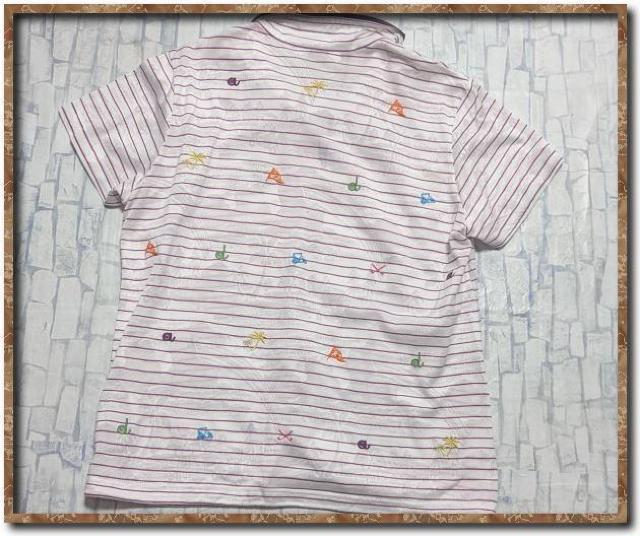 アダバット 刺繍入りボーダー半袖ポロシャツ 白 < ブランド アダバット 刺繍入りボーダー半袖ポロシャツ 白 < ブランドの