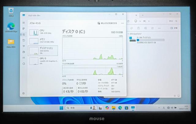 mouse Corei5 16GB SSD512GB Windows11 WebJ m[gp\R Office2024  PC{/Ӌ@ 