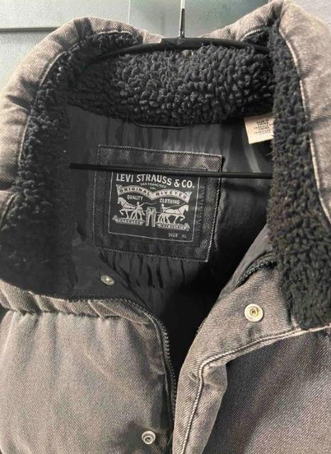 Levi's/リーバイス/ブラックデニムダウンジャケット/アメカジ/ストリート/BLACK/denim/黒/XL/ボア/ウエスタン < ブランド Levi's/リーバイス/ブラックデニムダウンジャケット/アメカジ/ストリート/BLACK/denim/黒/XL/ボア/ウエスタン < ブランドの