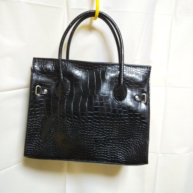 セレブ女優bag★2wayBLACKクロコ型押しbag(ショルダーベルト付き)  黒ageha < 女性ファッション  セレブ女優bag★2wayBLACKクロコ型押しbag(ショルダーベルト付き)  黒ageha < 女性ファッションの