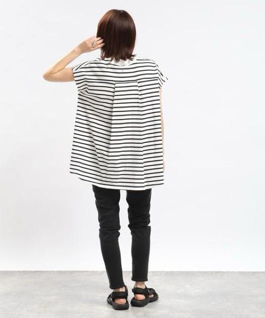 SALEセール●コットン【新品】GLOBAL WORK●コットンオーバーサイズTシャツ●ボーダー 白×黒●M●コットンTシャツ < ブランド  SALEセール●コットン【新品】GLOBAL WORK●コットンオーバーサイズTシャツ●ボーダー 白×黒●M●コットンTシャツ < ブランドの