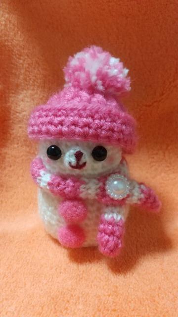 うさ雪だるま*編みぐるみ(ローズ) < ペット/手芸/園芸 うさ雪だるま*編みぐるみ(ローズ) < ペット/手芸/園芸の