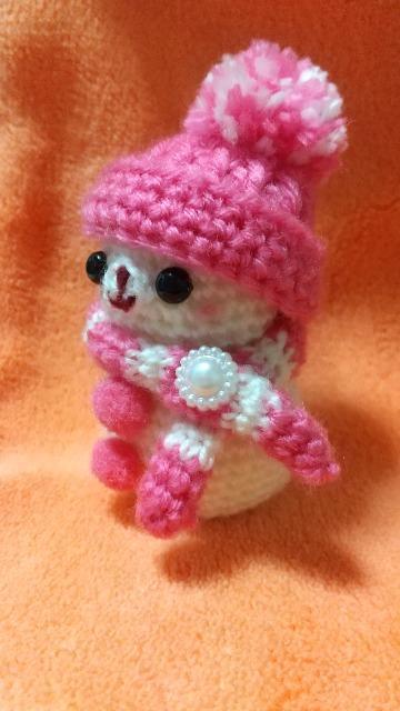 うさ雪だるま*編みぐるみ(ローズ) < ペット/手芸/園芸 うさ雪だるま*編みぐるみ(ローズ) < ペット/手芸/園芸の