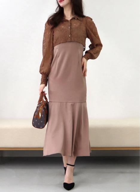 ROYALPARTYレースブラウスレイヤードワンピース < ブランド ROYALPARTYレースブラウスレイヤードワンピース < ブランドの