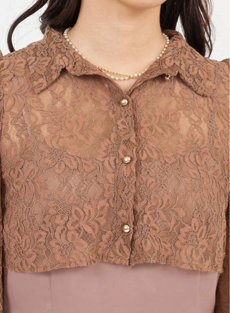 ROYALPARTYレースブラウスレイヤードワンピース < ブランド ROYALPARTYレースブラウスレイヤードワンピース < ブランドの