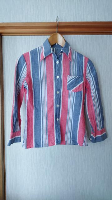 長袖 ストライプ シャツ 赤 タンガリ― 白 140 < キッズ/ベビー 長袖 ストライプ シャツ 赤 タンガリ― 白 140 < キッズ/ベビーの