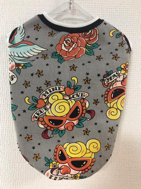 ★ハンドメイド ヒスミニ シャツ バラ グレー ボーダー 犬服 L★ < ペット/手芸/園芸  ★ハンドメイド ヒスミニ シャツ バラ グレー ボーダー 犬服 L★  < ペット/手芸/園芸の
