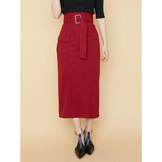 限定SALEセール●定価8,140円●MURUAムルーア●サイドポケットスリットスカート●赤レッド●タイトスカート < ブランド  限定SALEセール●定価8,140円●MURUAムルーア●サイドポケットスリットスカート●赤レッド●タイトスカート < ブランドの