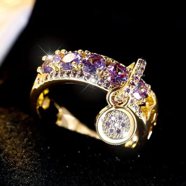 爆ヤス価格590円★ボヘミアン風銅リング、紫ディスクペンダント、キュービックジルコニア USAサイズ6号(日本サイズ11号相当) < 女性アクセサリー/時計 爆ヤス価格590円★ボヘミアン風銅リング、紫ディスクペンダント、キュービックジルコニア USAサイズ6号(日本サイズ11号相当) < 女性アクセサリー/時計の