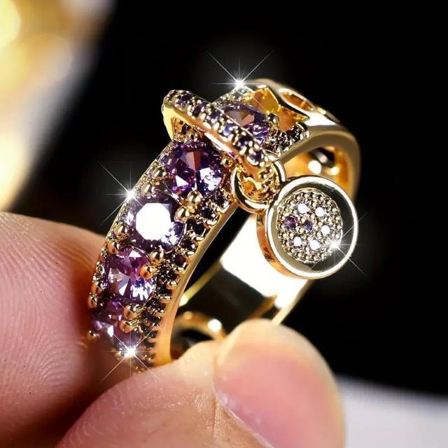 爆ヤス価格590円★ボヘミアン風銅リング、紫ディスクペンダント、キュービックジルコニア USAサイズ6号(日本サイズ11号相当) < 女性アクセサリー/時計 爆ヤス価格590円★ボヘミアン風銅リング、紫ディスクペンダント、キュービックジルコニア USAサイズ6号(日本サイズ11号相当) < 女性アクセサリー/時計の