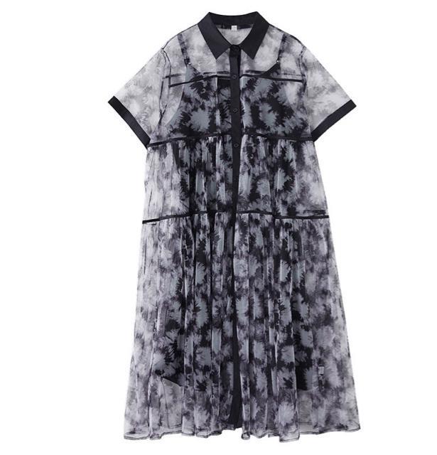 2点セット キャミーワンピース 前開きシースルー レースワンピース 大きいサイズ < 女性ファッション 2点セット キャミーワンピース 前開きシースルー レースワンピース 大きいサイズ < 女性ファッションの