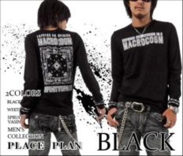 【PLACE PLAN】《New》キレカジ★有刺鉄線モチーフ.デザインプリ*ロンT<ブラックL> < 男性ファッション  【PLACE PLAN】《New》キレカジ★有刺鉄線モチーフ.デザインプリ*ロンT<ブラックL>  < 男性ファッションの
