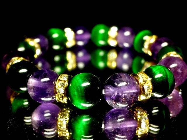 グリーンタイガーアイ§アメジスト§10ミリ§金ロンデル < 女性アクセサリー/時計 グリーンタイガーアイ§アメジスト§10ミリ§金ロンデル < 女性アクセサリー/時計の