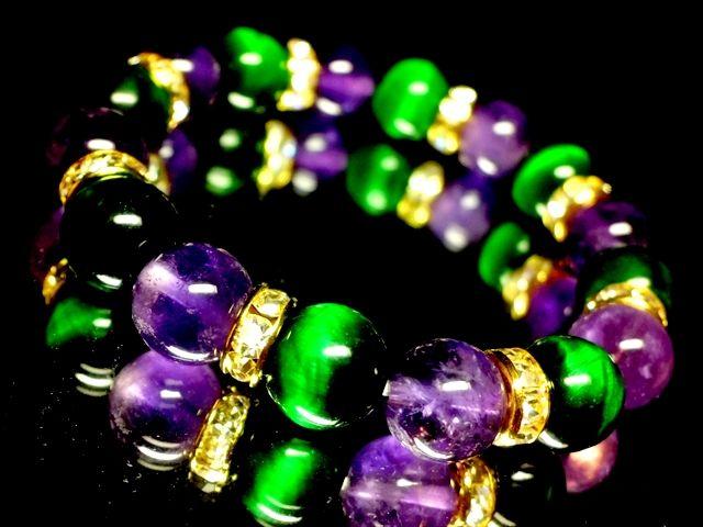 グリーンタイガーアイ§アメジスト§10ミリ§金ロンデル < 女性アクセサリー/時計 グリーンタイガーアイ§アメジスト§10ミリ§金ロンデル < 女性アクセサリー/時計の