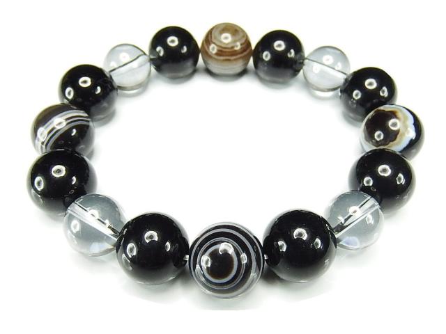天然石大玉天眼石14ミリオニキスグレーシルバーオーラ水晶数珠ブレスレット < 男性アクセサリー/時計  天然石大玉天眼石14ミリオニキスグレーシルバーオーラ水晶数珠ブレスレット  < 男性アクセサリー/時計の