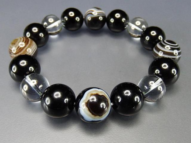 天然石大玉天眼石14ミリオニキスグレーシルバーオーラ水晶数珠ブレスレット < 男性アクセサリー/時計  天然石大玉天眼石14ミリオニキスグレーシルバーオーラ水晶数珠ブレスレット < 男性アクセサリー/時計の