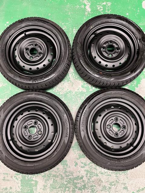 0192102)激安国産中古ヨコハマスタッドレスタイヤ4本艶消しブラックスチールホイールセット軽自動車155/65R14送料無料 < 自動車/バイク 0192102)激安国産中古ヨコハマスタッドレスタイヤ4本艶消しブラックスチールホイールセット軽自動車155/65R14送料無料 < 自動車/バイク