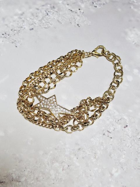 (78)新品 星ラインストーンgold4連チェーンブレスレット 定価¥2980 < 女性アクセサリー/時計 (78)新品 星ラインストーンgold4連チェーンブレスレット 定価¥2980 < 女性アクセサリー/時計の