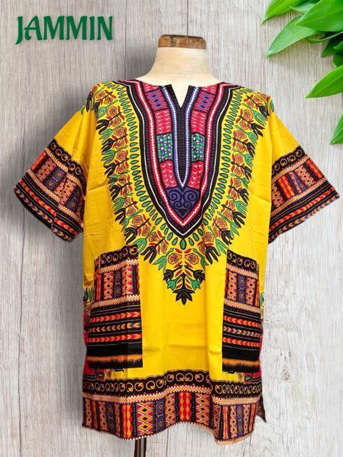 アフリカ民族衣装ダシキ★黄色★アジアン★ヒッピー★ダシキ < 男性ファッション  アフリカ民族衣装ダシキ★黄色★アジアン★ヒッピー★ダシキ  < 男性ファッションの