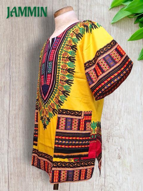 アフリカ民族衣装ダシキ★黄色★アジアン★ヒッピー★ダシキ < 男性ファッション  アフリカ民族衣装ダシキ★黄色★アジアン★ヒッピー★ダシキ < 男性ファッションの