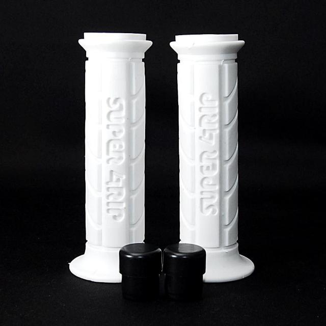 スーパーグリップ 125mm ホワイト 左右セット ハンドルグリップ バイク オートバイ ラバーグリップ スクーター 原付 < 自動車/バイク スーパーグリップ 125mm ホワイト 左右セット ハンドルグリップ バイク オートバイ ラバーグリップ スクーター 原付 < 自動車/バイク