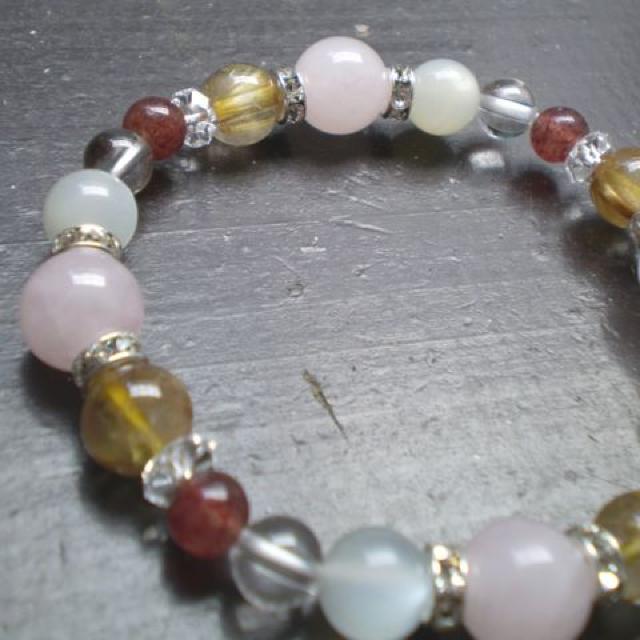 ローズクォ−ツxムーンストーンxルチルクォーツxモスコバイト < 男性アクセサリー/時計 ローズクォ−ツxムーンストーンxルチルクォーツxモスコバイト < 男性アクセサリー/時計の