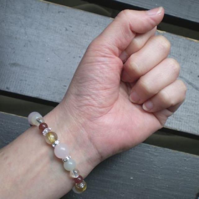 ローズクォ−ツxムーンストーンxルチルクォーツxモスコバイト < 男性アクセサリー/時計 ローズクォ−ツxムーンストーンxルチルクォーツxモスコバイト < 男性アクセサリー/時計の