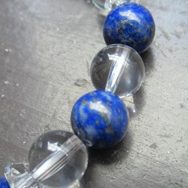 ラピスラズリx水晶ブレスレット 天然石 < 男性アクセサリー/時計 ラピスラズリx水晶ブレスレット 天然石 < 男性アクセサリー/時計の