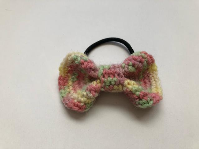 ハンドメイド ヘアゴム 丸っこいリボン♪ ウール ガーリー < 女性ファッション  ハンドメイド ヘアゴム 丸っこいリボン♪ ウール ガーリー < 女性ファッションの