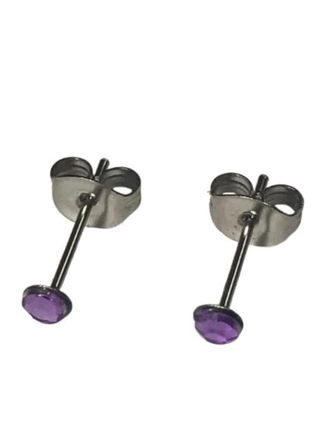 2個1セット 幅3mm ラインストーン スタッドピアス ライトパープル 両耳用 ステンレス アクリル製 シンプル つけっぱなしOK < 女性アクセサリー/時計  2個1セット 幅3mm ラインストーン スタッドピアス ライトパープル 両耳用 ステンレス アクリル製 シンプル つけっぱなしOK  < 女性アクセサリー/時計の