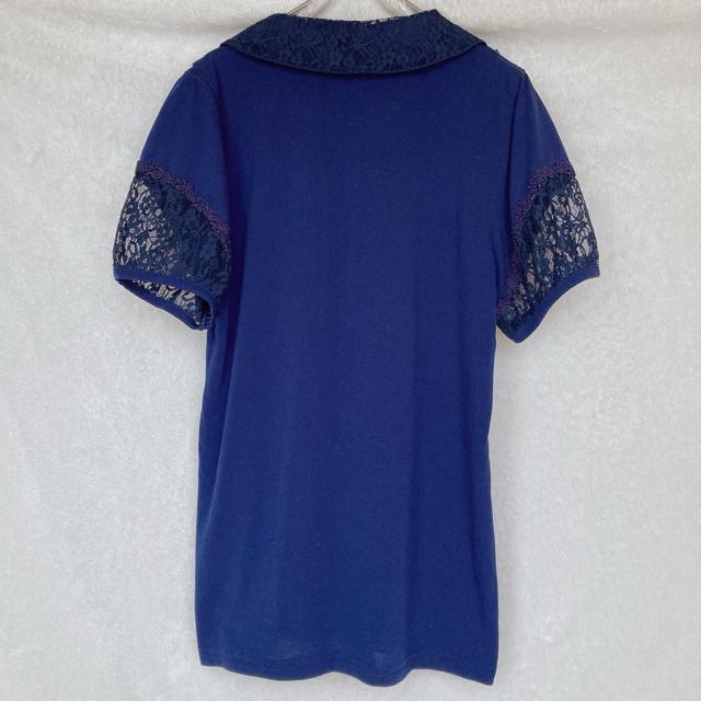 axes femme アクシーズ レース襟 半袖 トップス カットソー M ネイビー N2m < ブランド  axes femme アクシーズ レース襟 半袖 トップス カットソー M ネイビー N2m < ブランドの