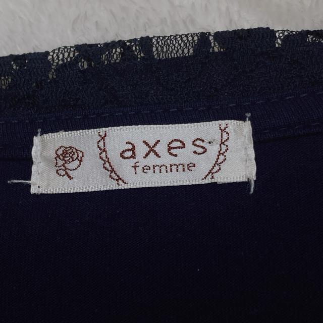 axes femme アクシーズ レース襟 半袖 トップス カットソー M ネイビー N2m < ブランド  axes femme アクシーズ レース襟 半袖 トップス カットソー M ネイビー N2m < ブランドの