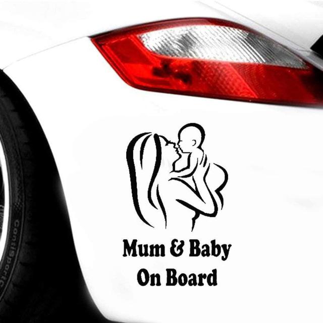 ママと赤ちゃん用 カーステッカー ブラック Mum & Baby On Board 車用ステッカー Baby in car < 自動車/バイク ママと赤ちゃん用 カーステッカー ブラック Mum & Baby On Board 車用ステッカー Baby in car < 自動車/バイク