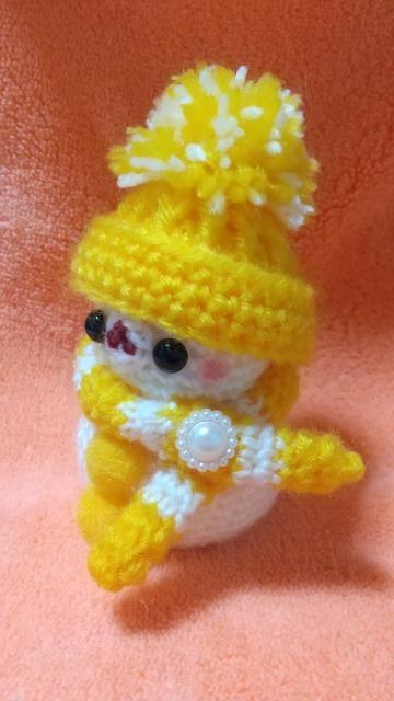 うさ雪だるま*編みぐるみ(山吹色) < ペット/手芸/園芸 うさ雪だるま*編みぐるみ(山吹色) < ペット/手芸/園芸の