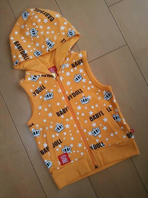 新品フード付総柄ベスト90黄ベビドBABYDOLLベビードール < ブランド 新品フード付総柄ベスト90黄ベビドBABYDOLLベビードール < ブランドの