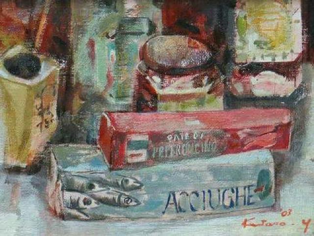 絵画 油絵 矢橋健太郎 サムホール『アンチョビペーストの箱』真作保証 原画 < ホビー 絵画 油絵 矢橋健太郎 サムホール『アンチョビペーストの箱』真作保証 原画 < ホビーの