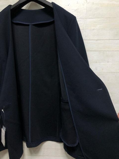新品☆LL♪紺系♪ノーカラーのダブルジャケット♪合わせやすい♪☆Q363 < 女性ファッション  新品☆LL♪紺系♪ノーカラーのダブルジャケット♪合わせやすい♪☆Q363 < 女性ファッションの